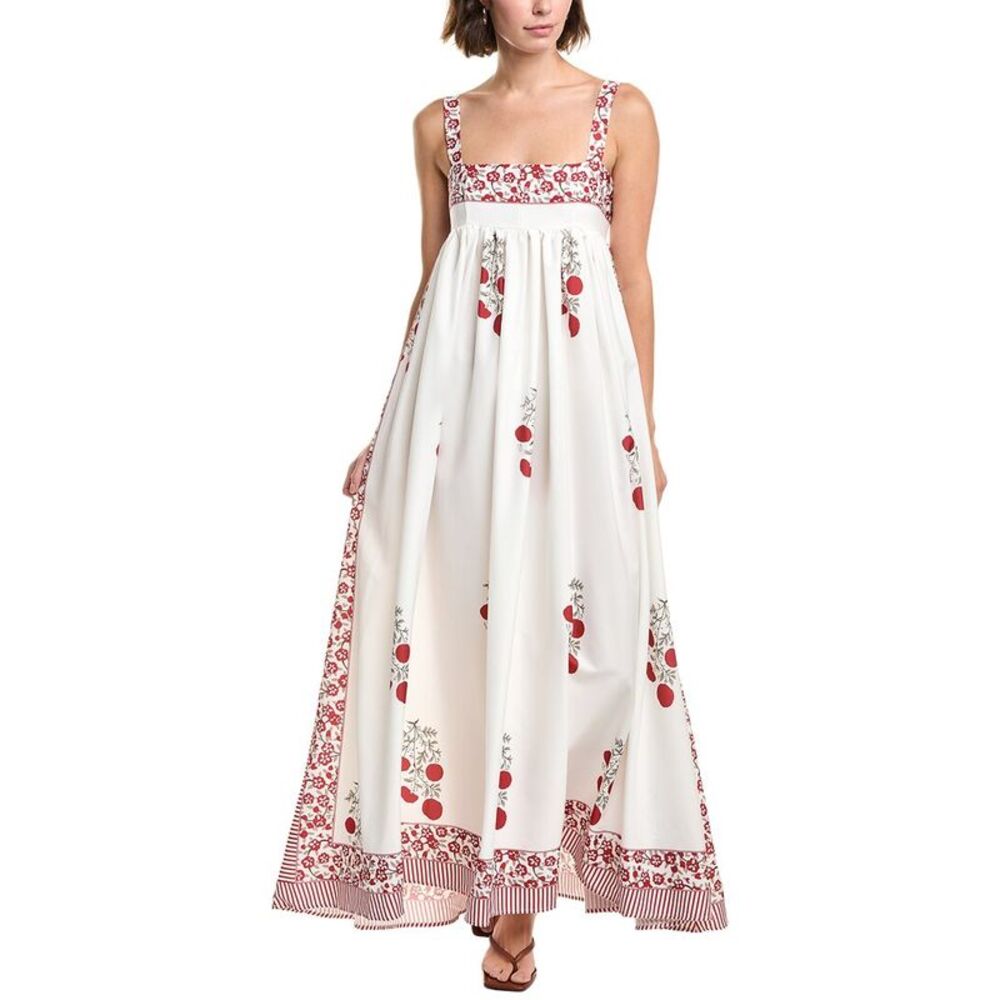 Abbey Womens  Printed Maxi Dress, White